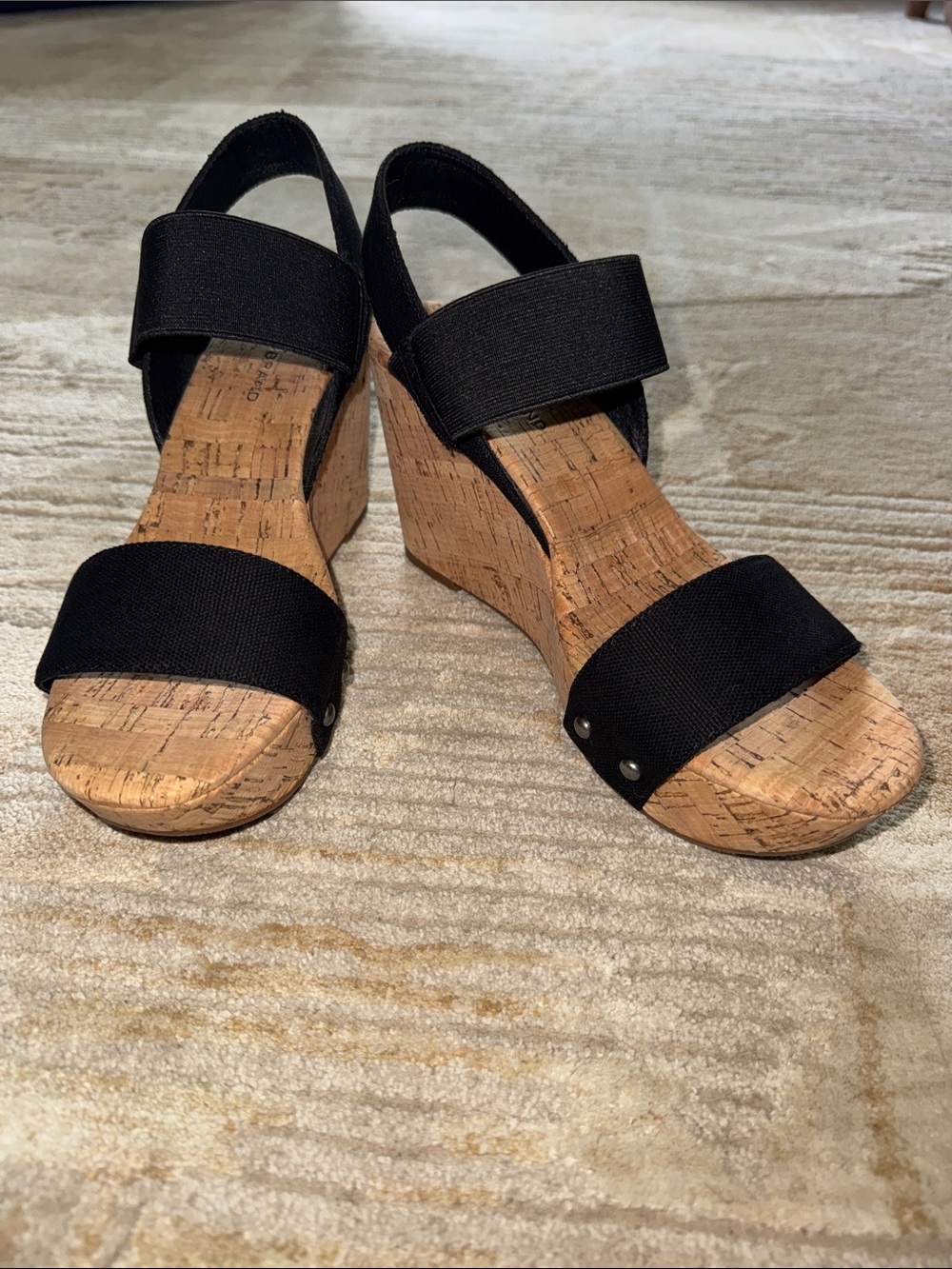 Black Cork Wedge Sandals Lucky Brand